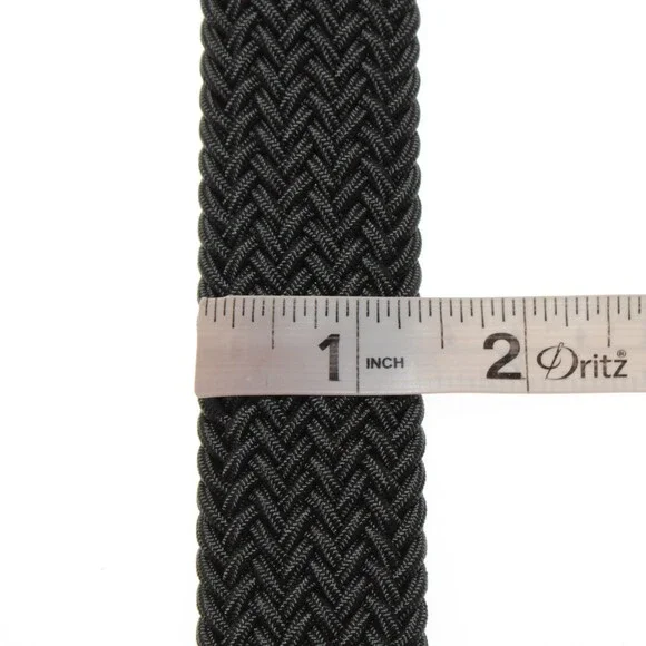 Luciano Barbera NWT Braided Elastic Belt Size 90 (US 34) in Dark Gray w/ Brown
